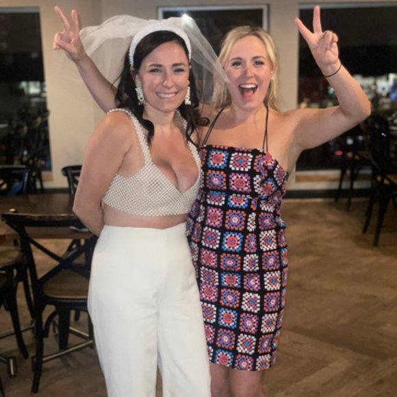 Anthropologie Crochet Dress Multicolored Square - Picture 7 of 15